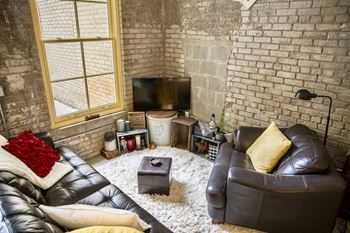 Historic exposed brick walls